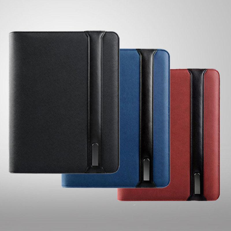 LuxusCharge Leather Wireless Charging Notebook with Built-in Charging