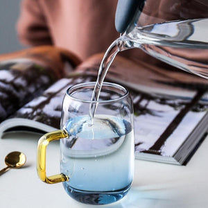 Frosted Blue Glass Drinkware Set in High-Quality Frosted Glass