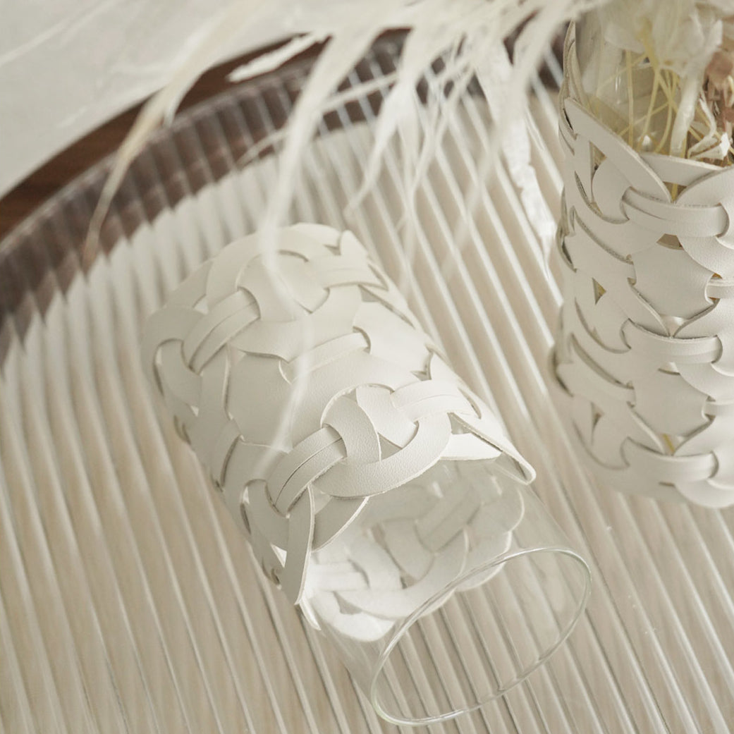 Chain Leather Glass Table Vase - Vases - Luxus Heim