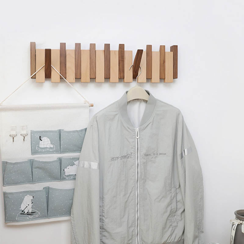 Coat Rack with Wood Strips: Modern & Space-Saving Design - Luxus Heim