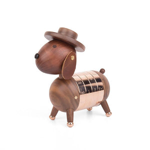 Gentle Dog Calendar Handcrafted from Black Walnut - Luxus Heim
