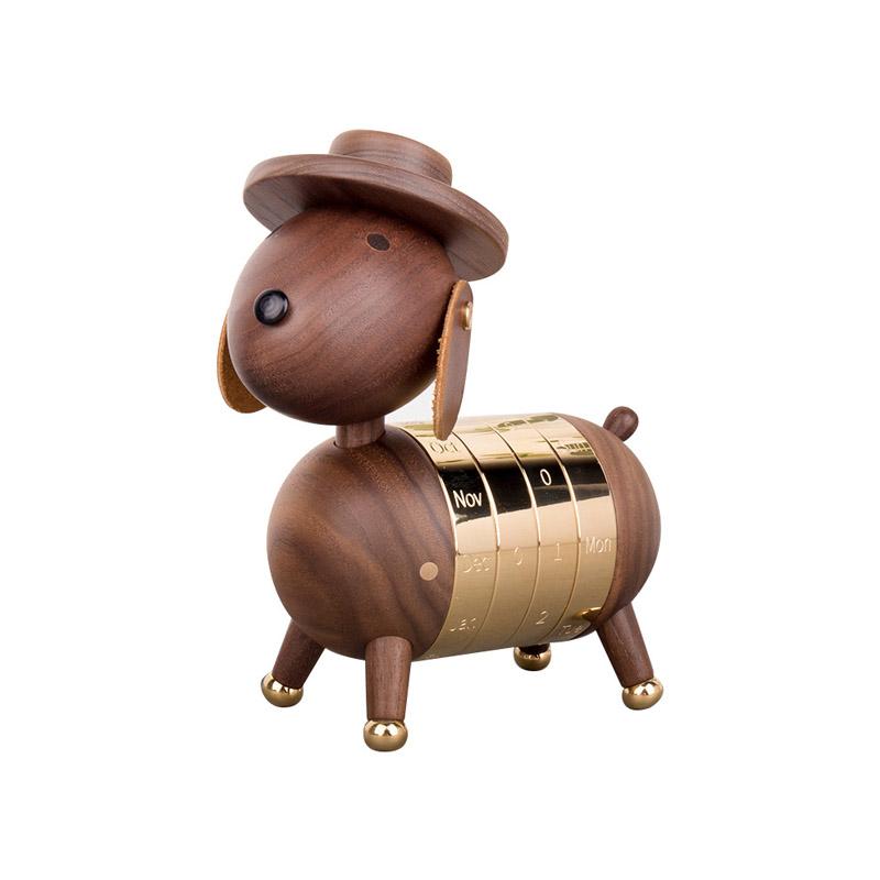 Gentle Dog Calendar Handcrafted from Black Walnut - Luxus Heim