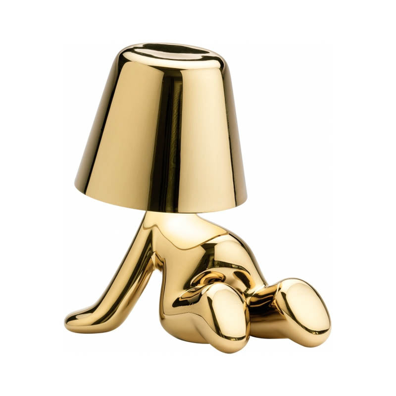 Golden Brothers Portable Table Lamp with a classic gold finish on LuxusHeim