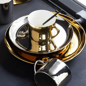 Imperial Espresso Cup Set with Gold Detailing