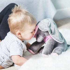 Interactive Elephant Baby Toy in Pink and Grey