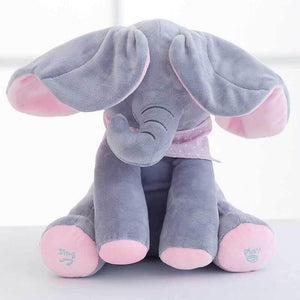 Interactive Elephant Baby Toy in Pink and Grey
