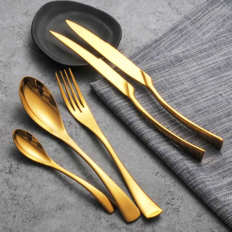 Kaya Flatware: Premium 18/10 Stainless Steel Flatware Set by Luxus Heim