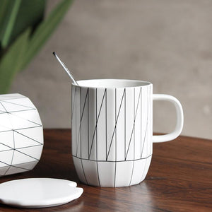  Kingbird Zigzag Stripes Mug with Black Design