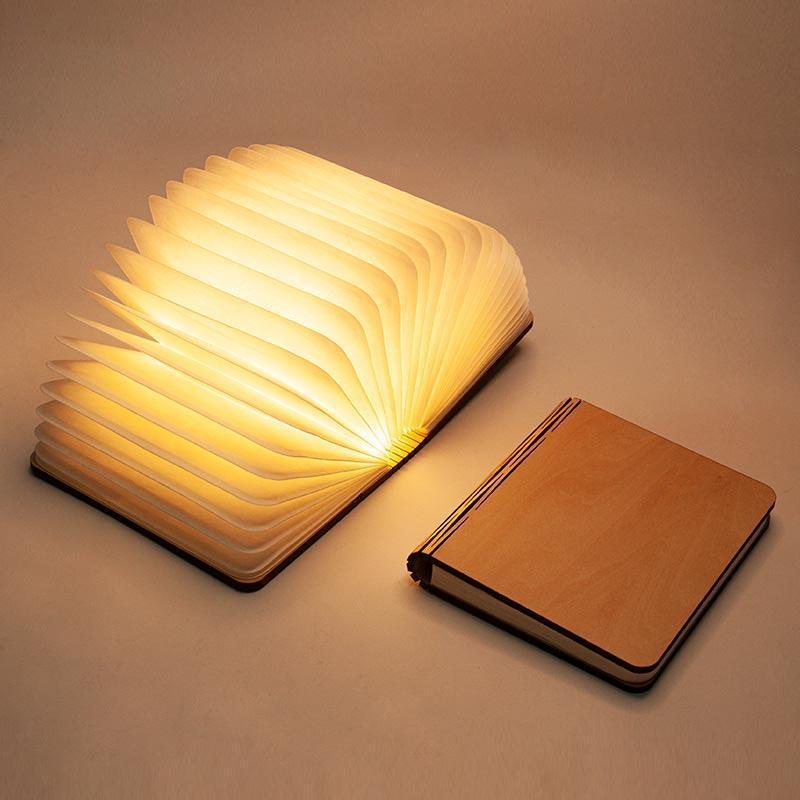 Luminous Folding Book Night Light opened to showcase its magical glow on LuxusHeim.