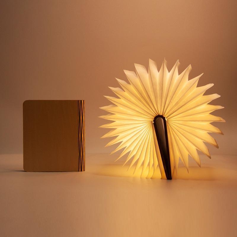 Luminous Folding Book Night Light opened to showcase its magical glow on LuxusHeim.