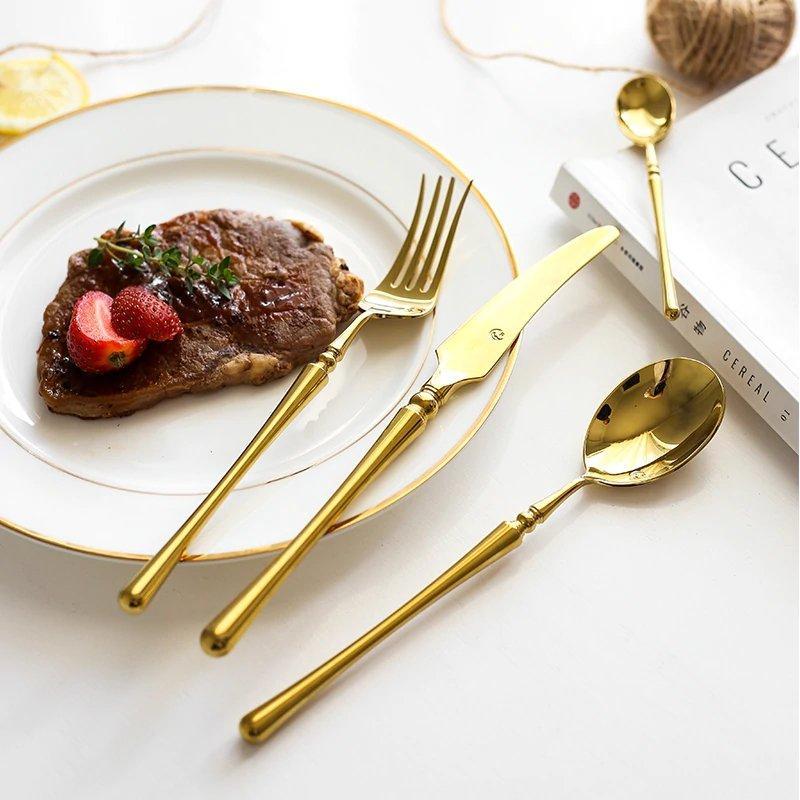 Luxa Royale Gold Cutlery Set on Elegant Table Setting