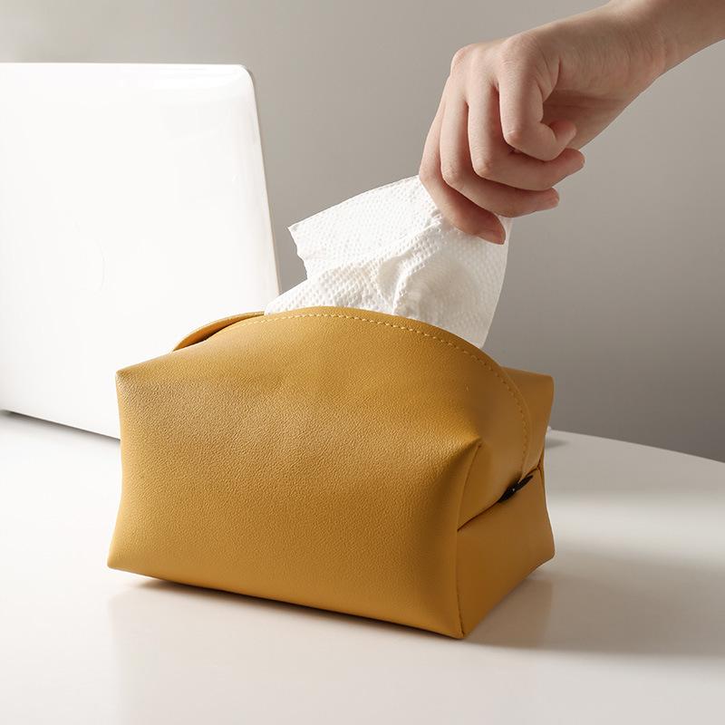 Royce Leather Tissue Box Black