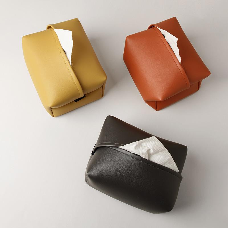 Elite Colored Leather Tissue Box in Various Colors