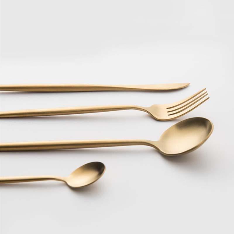 Maison Collection flatware set in luxurious gold finish, crafted from premium 304 stainless steel.