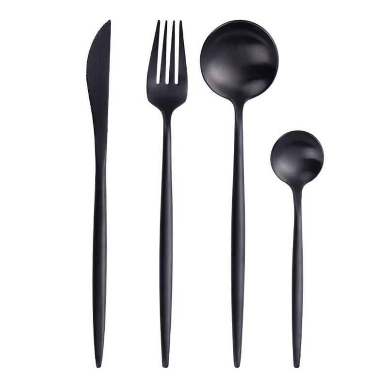 Maison Collection flatware set in enduring black finish, crafted from premium 18/10 stainless steel.