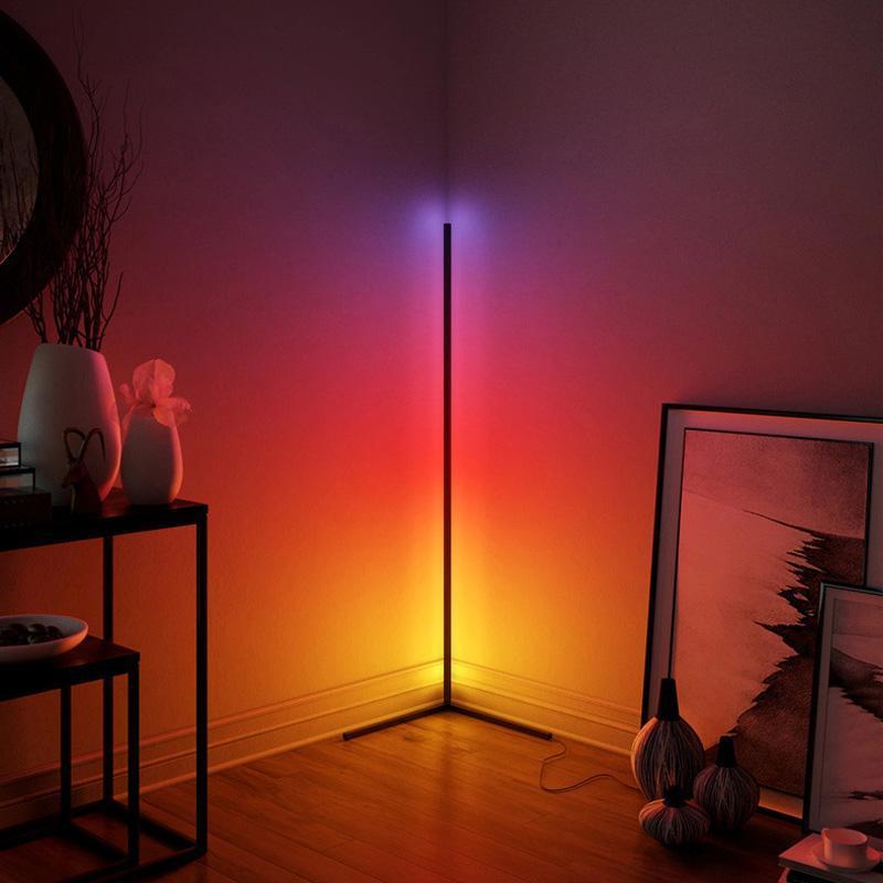Minimalist Corner Floor Lamp: Elegant RGB Corner Lamp Stand by Luxus Heim