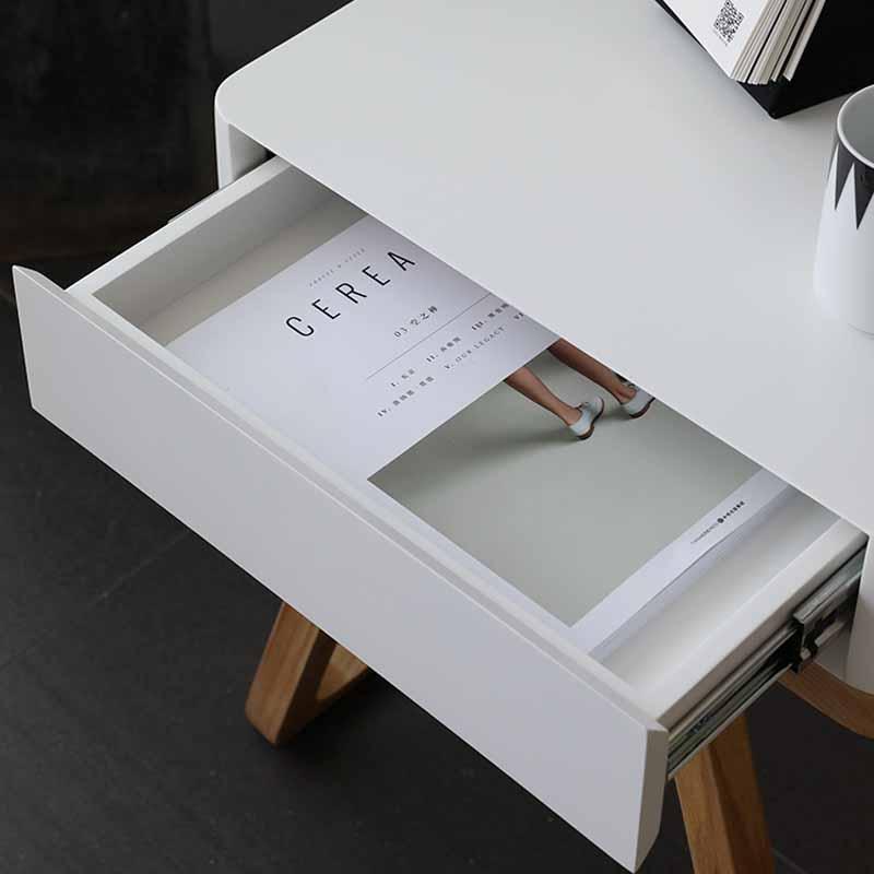 Modern Blank Sides End Table with Storage Drawer in Manufactured Wood - Luxus Heim