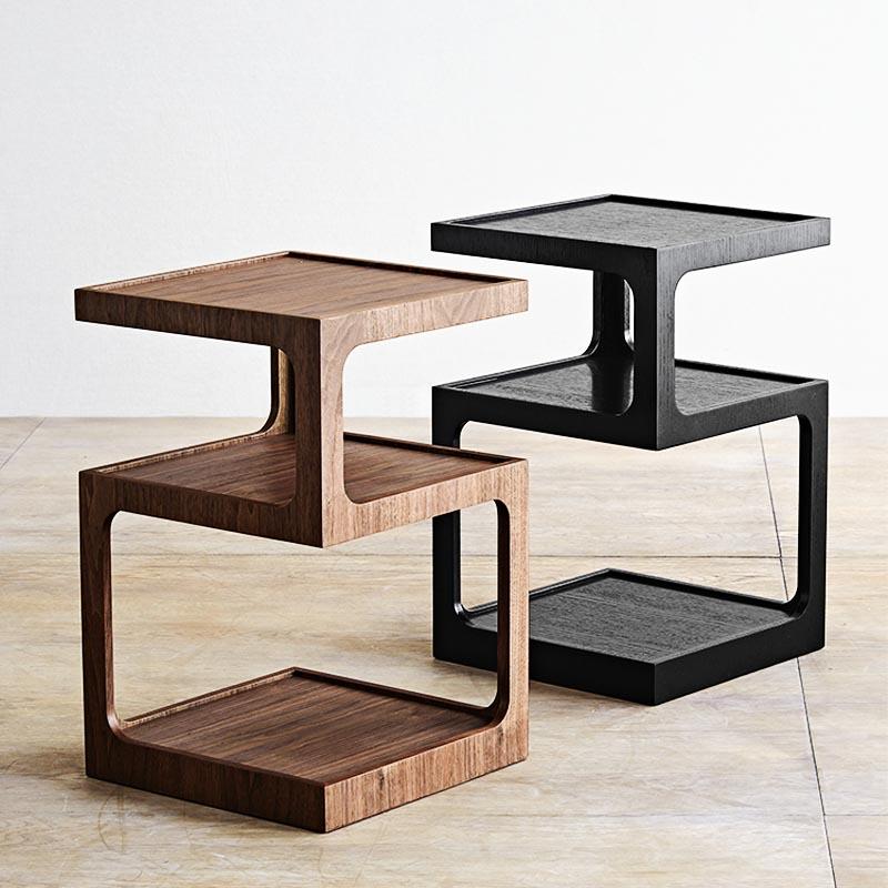 Sculptural Wooden End Table: Unique Design Wooden Table by Luxus Heim