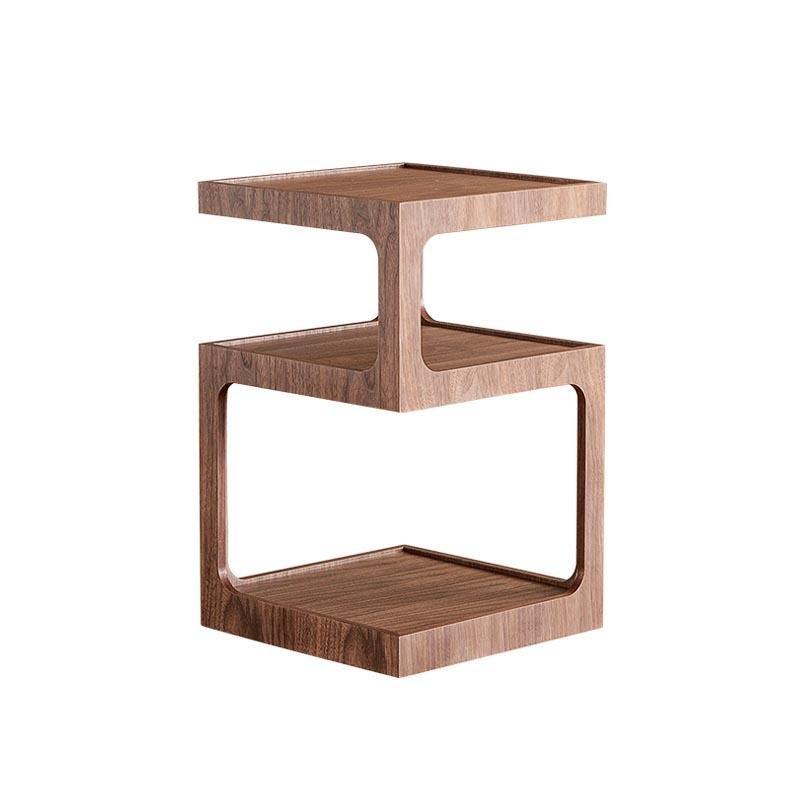 Square Frame Storage End Table with Two Lower Shelves - Luxus Heim