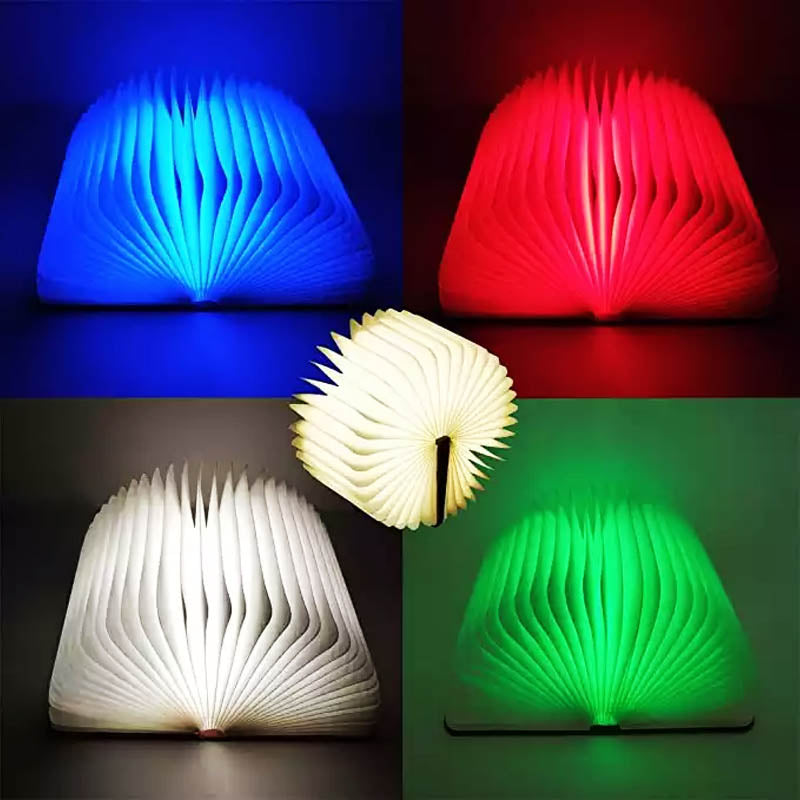 Luminous Folding Book Night Light opened to showcase its magical glow on LuxusHeim.