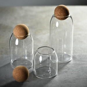 Minimalist Cork Ball Glass Jars for Airtight Storage