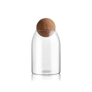 Minimalist Cork Ball Glass Jars for Airtight Storage
