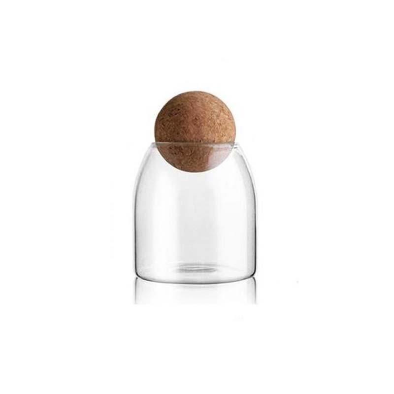 Minimalist Cork Ball Glass Jars for Airtight Storage