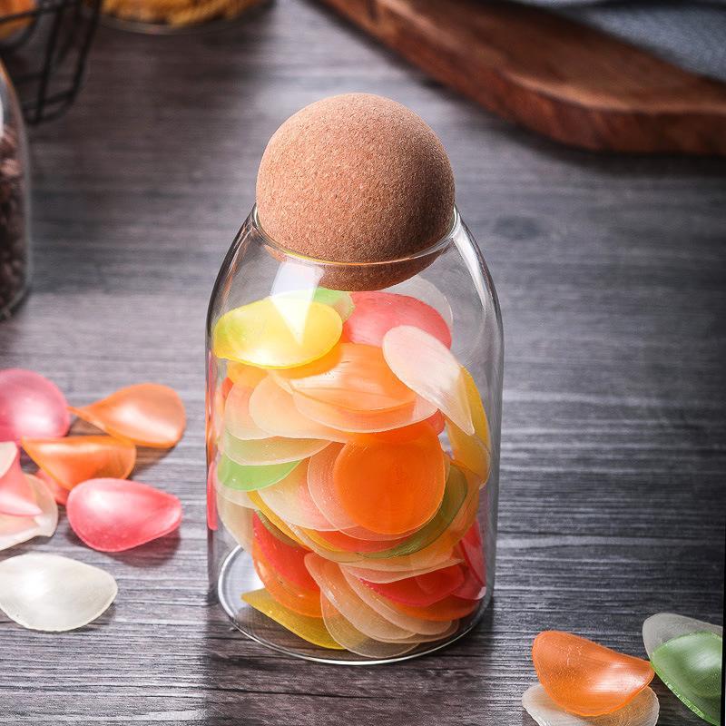 Minimalist Cork Ball Glass Jars for Airtight Storage