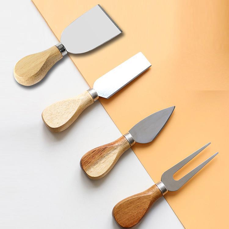 Petite Wooden Handle Cheese Knives Set