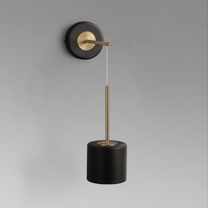 Lustra Calibre Suspended Wall Lamp with its polished iron finish and built-in LED lighting in a contemporary setting.