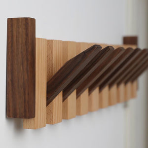 Coat Rack with Wood Strips with Secure Magnetic Clasps - Luxus Heim