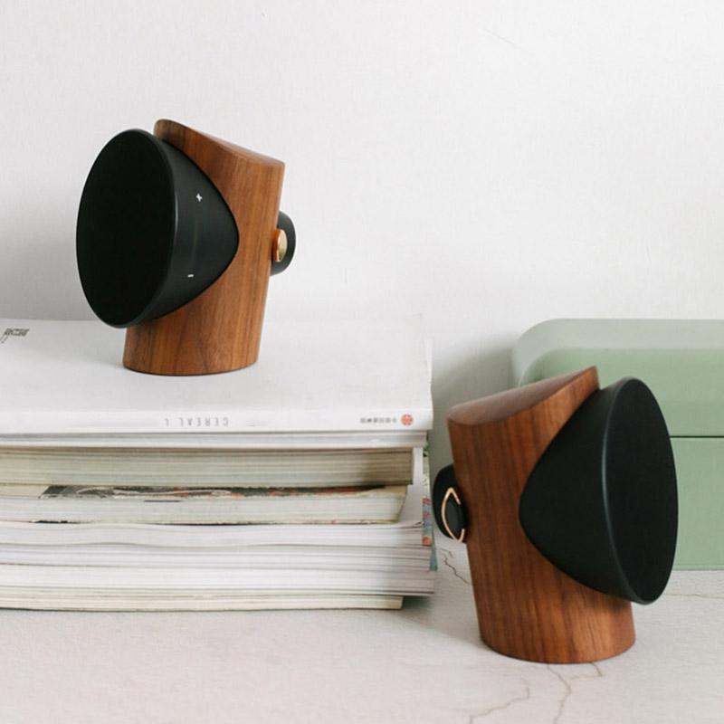 Zowoo Bluetooth TWS Speaker in Solid Walnut Wood